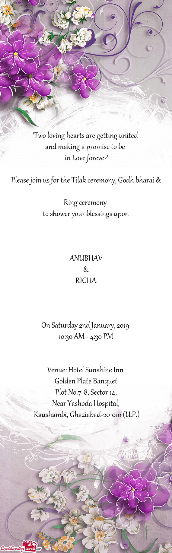 On Saturday 2nd January, 2019