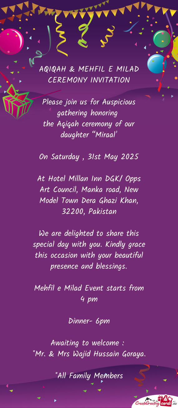 On Saturday , 31st May 2025