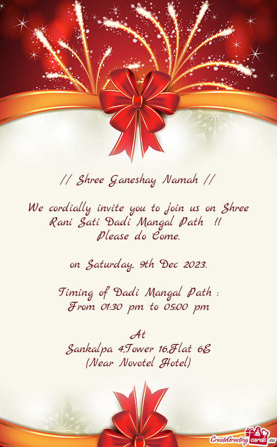 On Saturday, 9th Dec 2023