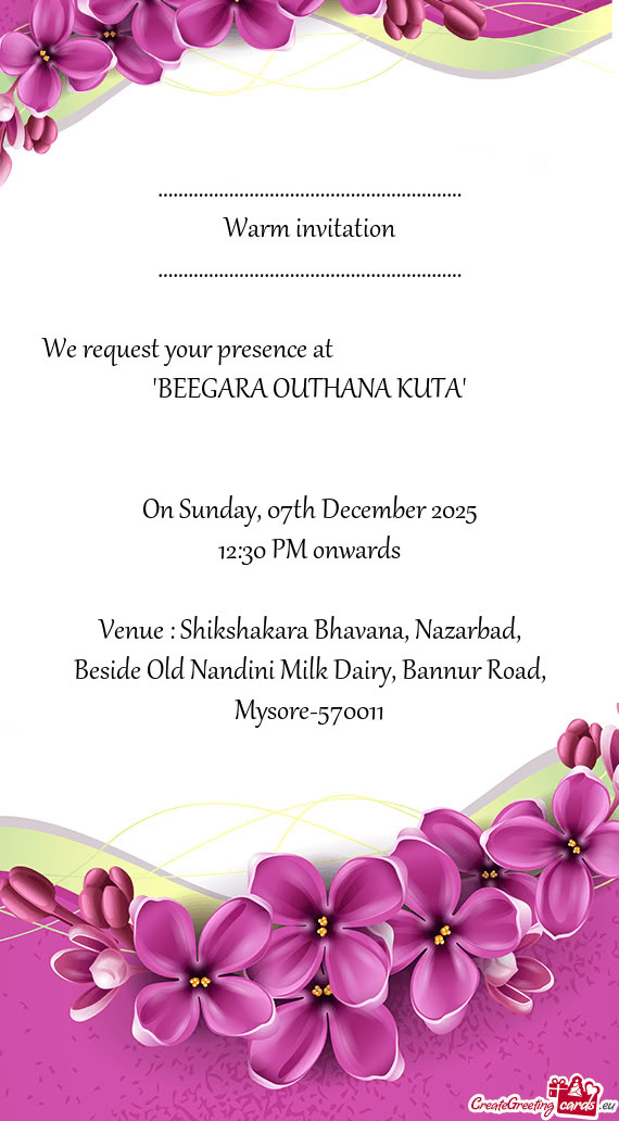 On Sunday, 07th December 2025