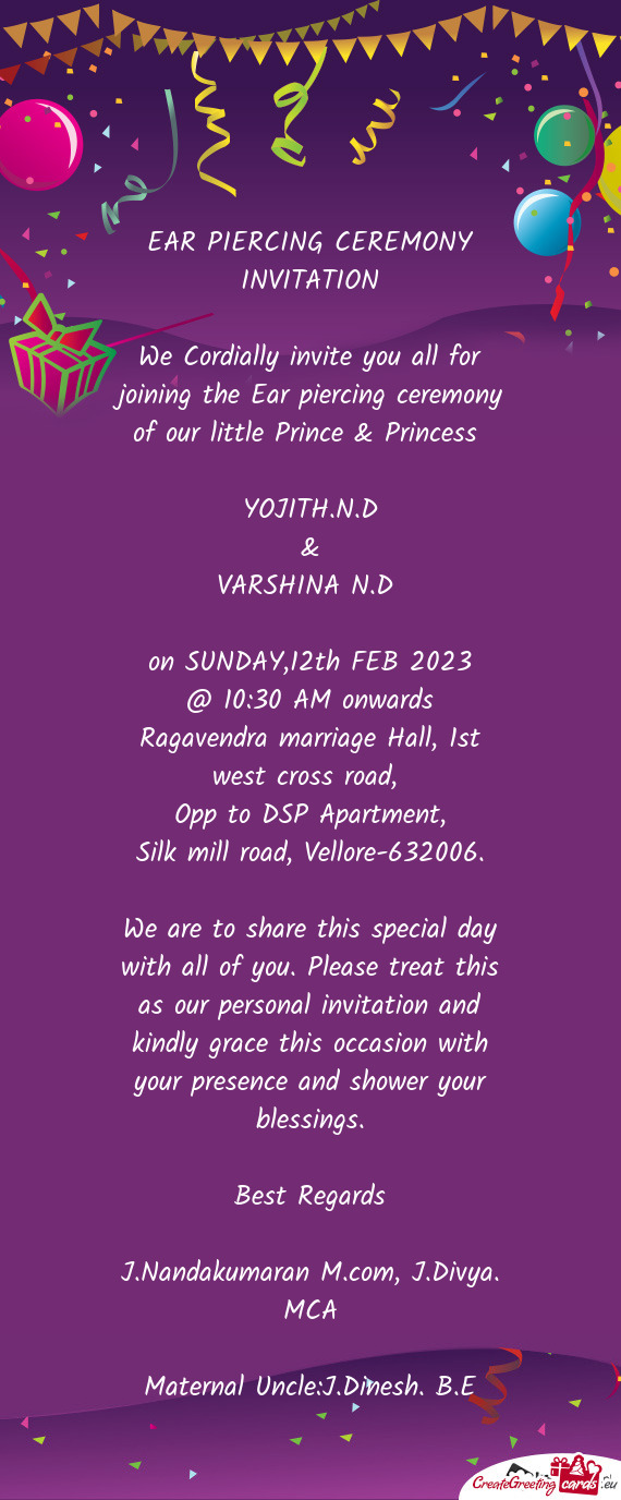 On SUNDAY,12th FEB 2023