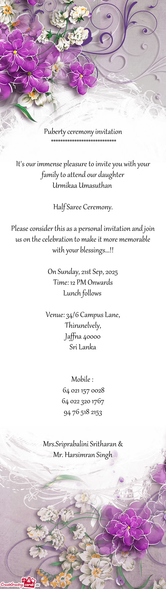 On Sunday, 21st Sep, 2025