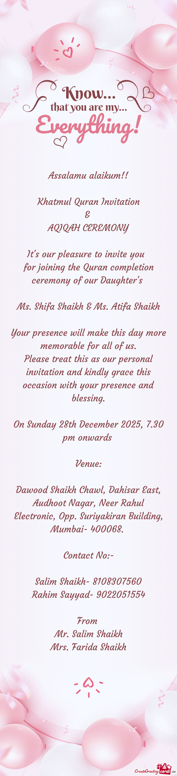 On Sunday 28th December 2025, 7.30 pm onwards
