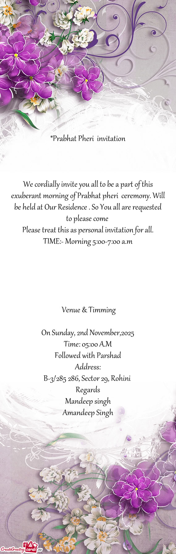 On Sunday, 2nd November,2025