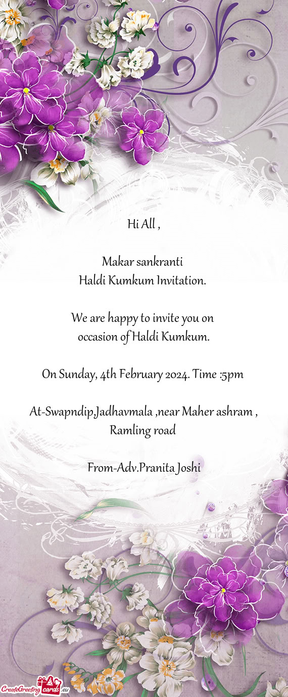 On Sunday, 4th February 2024. Time :5pm