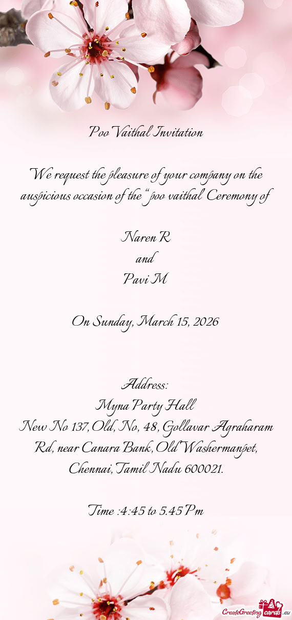 On Sunday, March 15, 2026