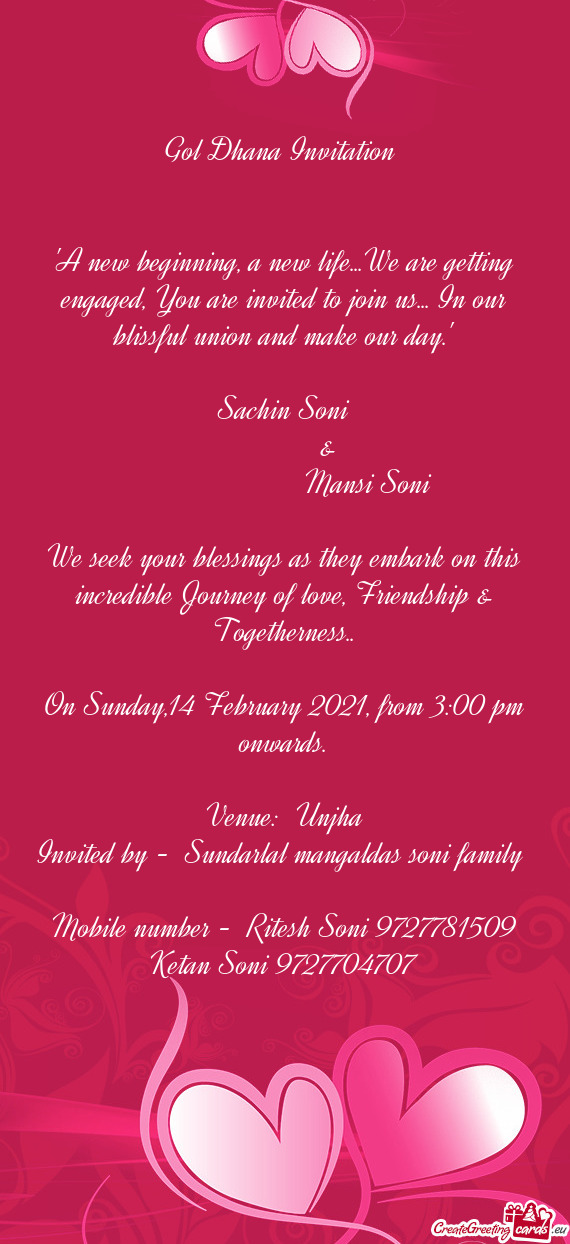 On Sunday,14 February 2021, from 3:00 pm onwards