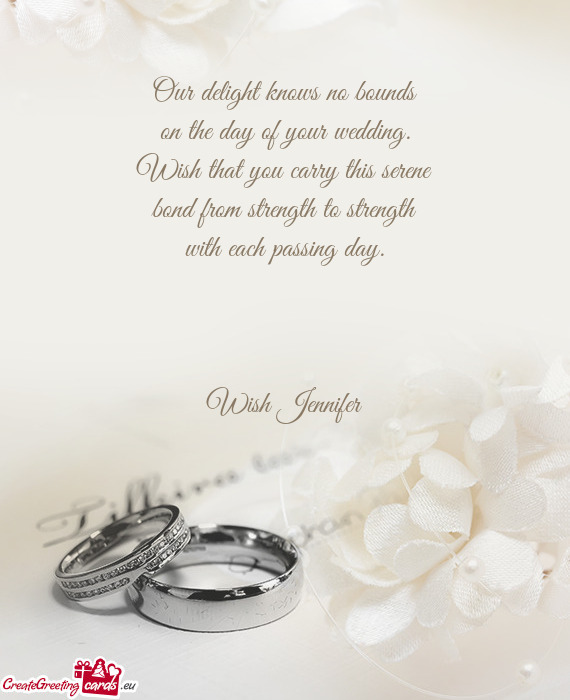 On the day of your wedding