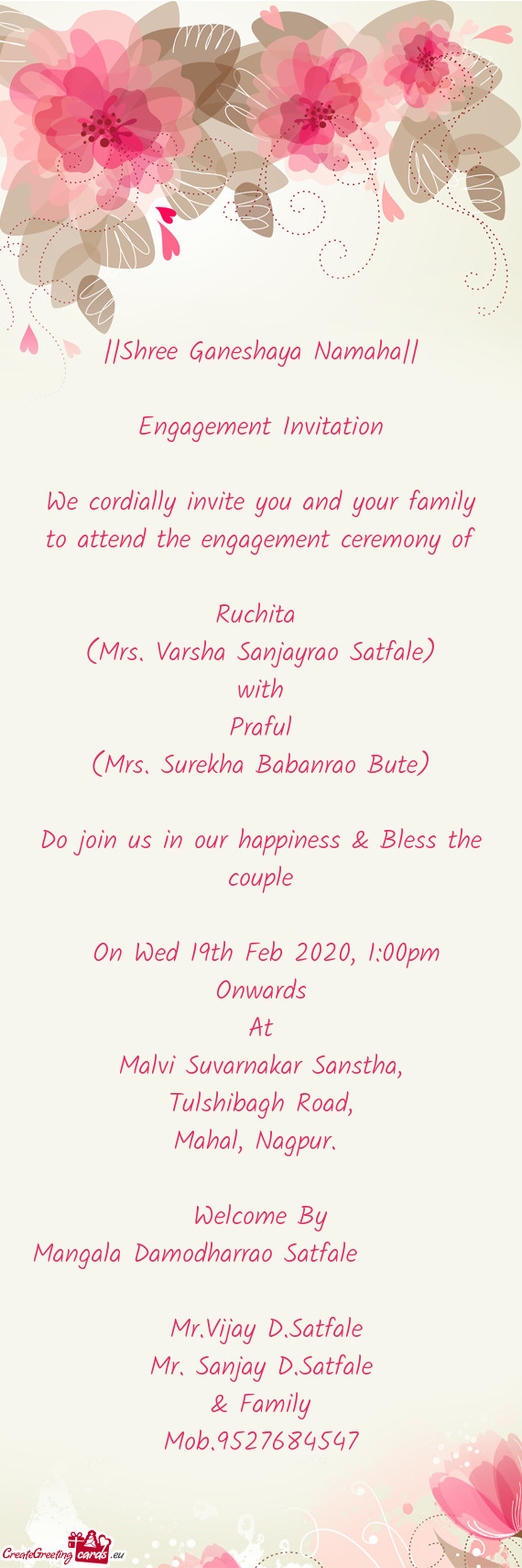 On Wed 19th Feb 2020, 1:00pm Onwards