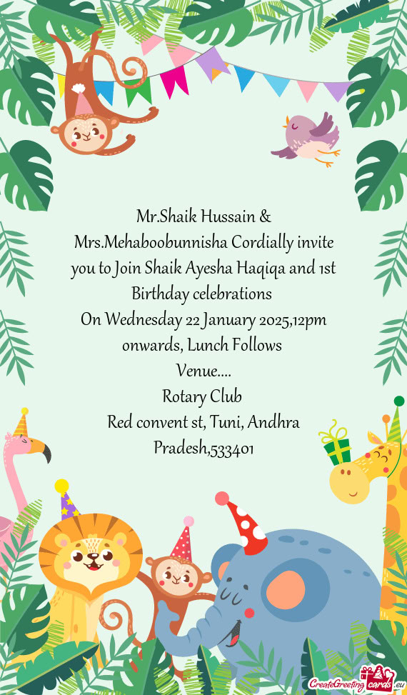 On Wednesday 22 January 2025,12pm onwards, Lunch Follows