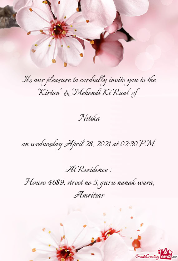 On wednesday April 28, 2021 at 02:30 PM