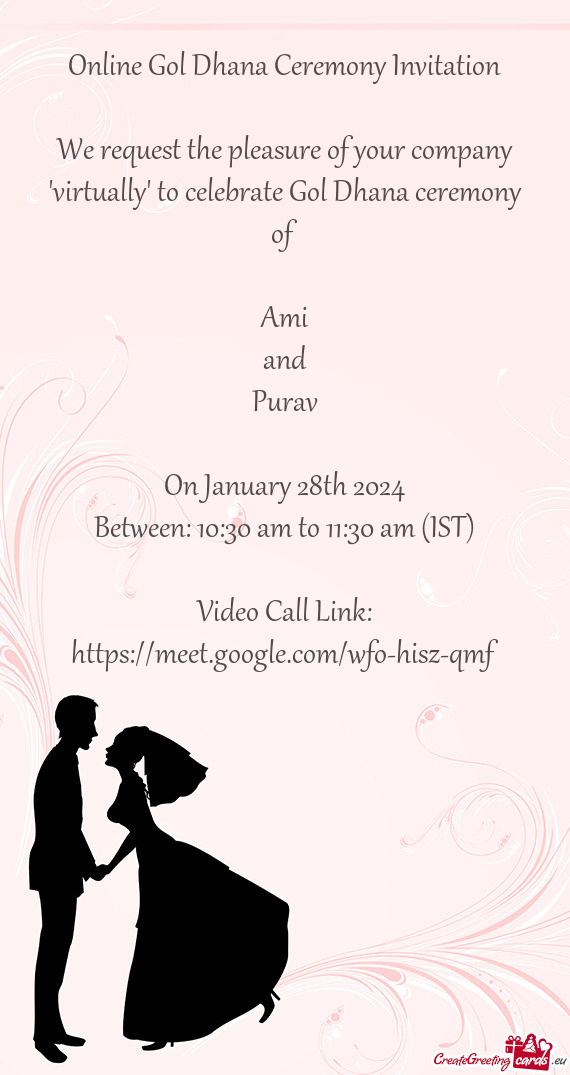 Online Gol Dhana Ceremony Invitation