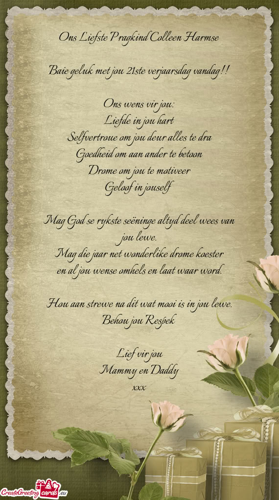 Ons Liefste Pragkind Colleen Harmse