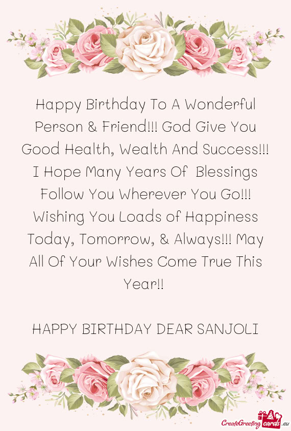 Ope Many Years Of Blessings Follow You Wherever You Go!!! Wishing You Loads of Happiness Today, Tom