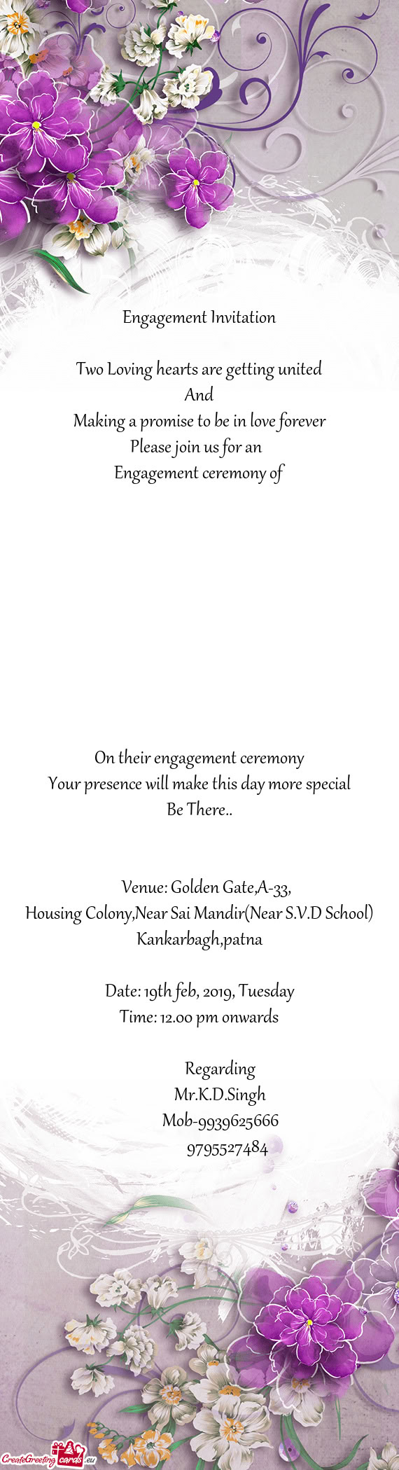 Orever Please join us for an  Engagement ceremony of           On their engagement ce