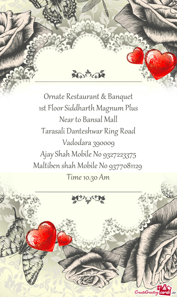 Ornate Restaurant & Banquet  1st Floor Siddharth Magnum