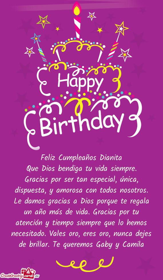 Os porque te regala un año más de vida. Gracias por tu atención y tiempo siempre que lo hemos nec