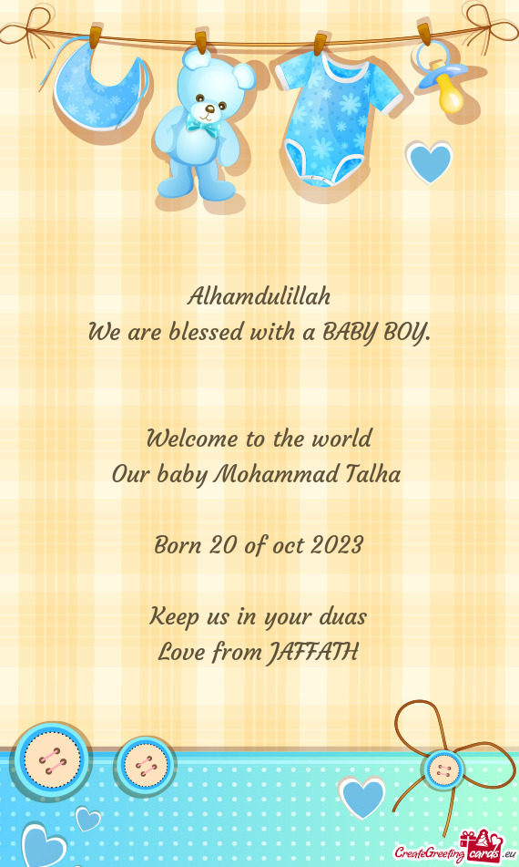 Our baby Mohammad Talha