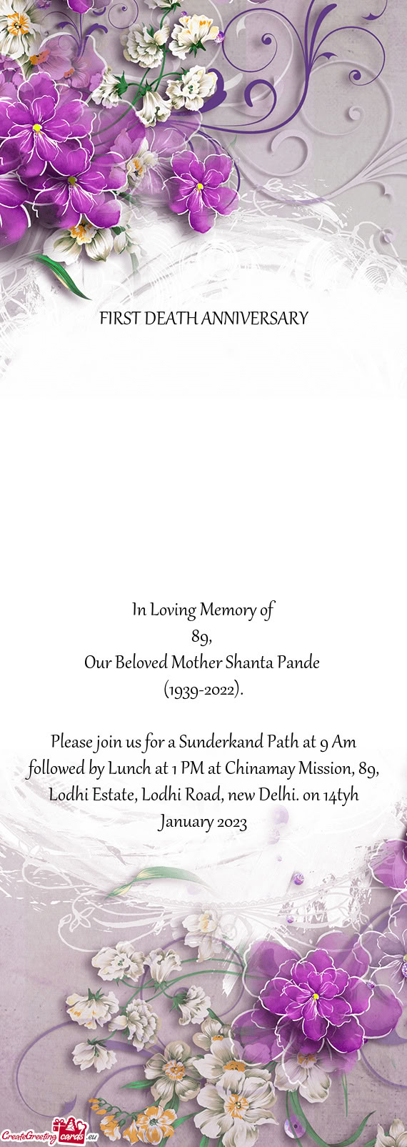 Our Beloved Mother Shanta Pande