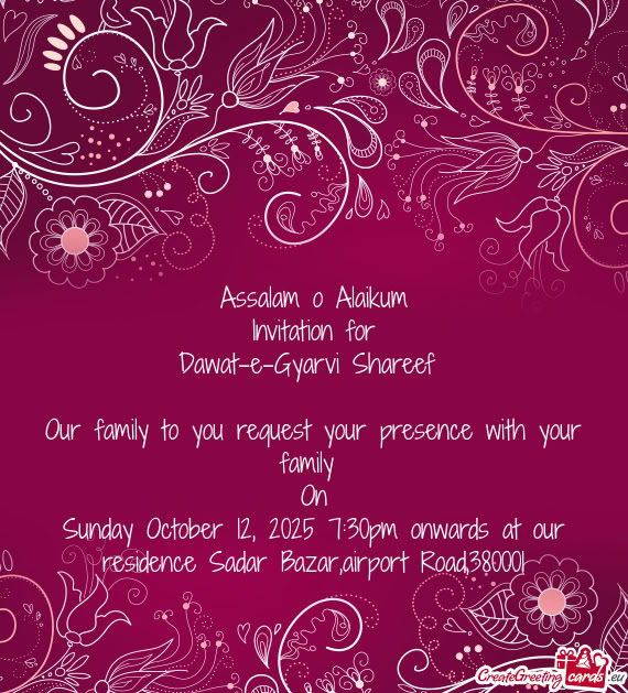 Our family to you request your presence with your family