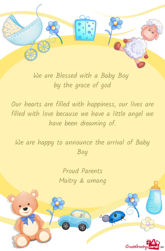 Our hearts are filled with happiness, our lives are filled with love because we have a little angel