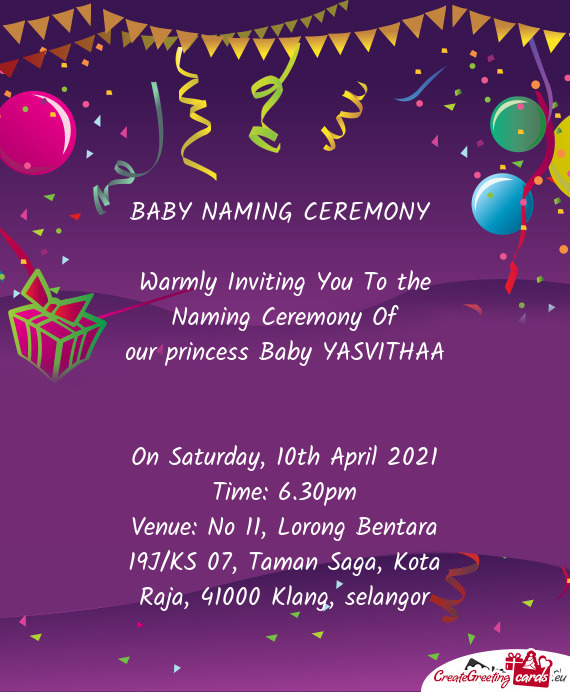 Our princess Baby YASVITHAA