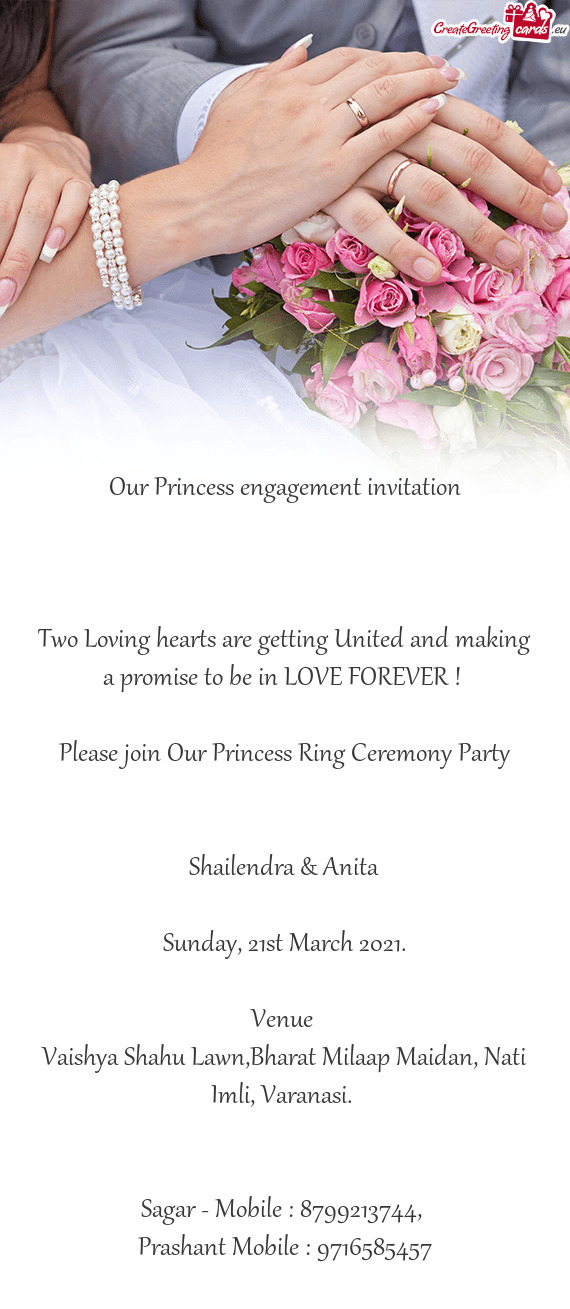 Our Princess engagement invitation