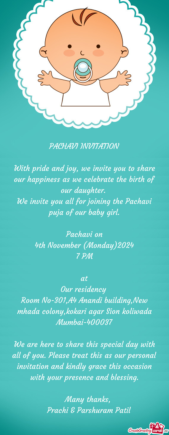 PACHAVI INVITATION