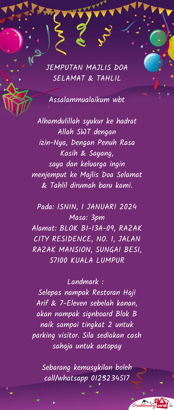 Pada: ISNIN, 1 JANUARI 2024