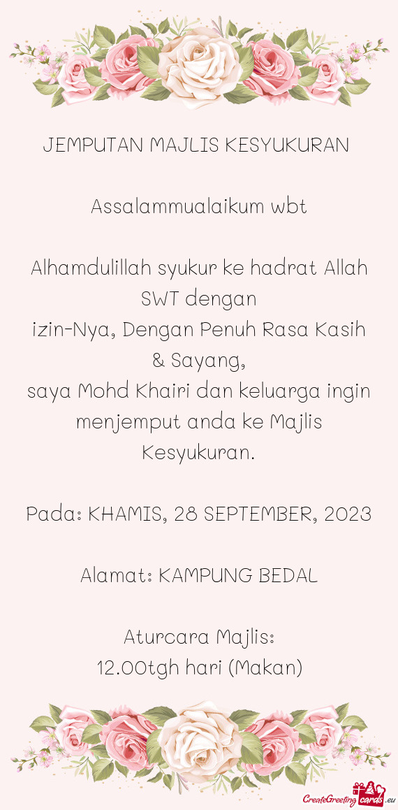 Pada: KHAMIS, 28 SEPTEMBER, 2023