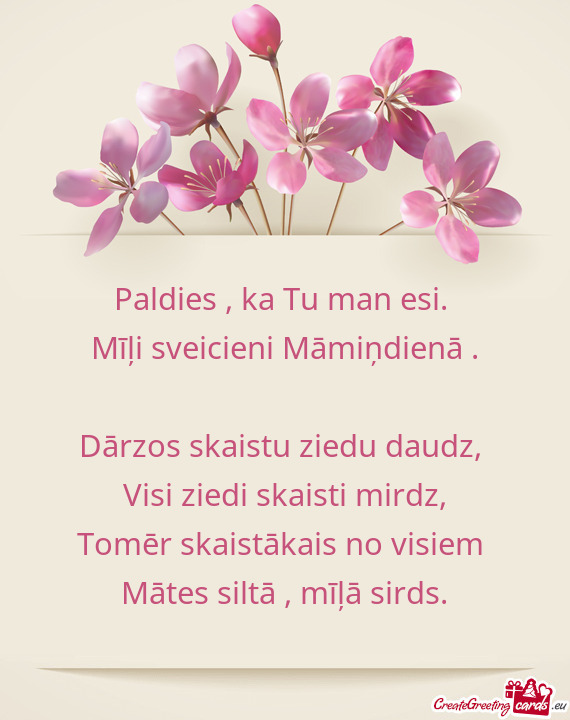 Paldies , ka Tu man esi