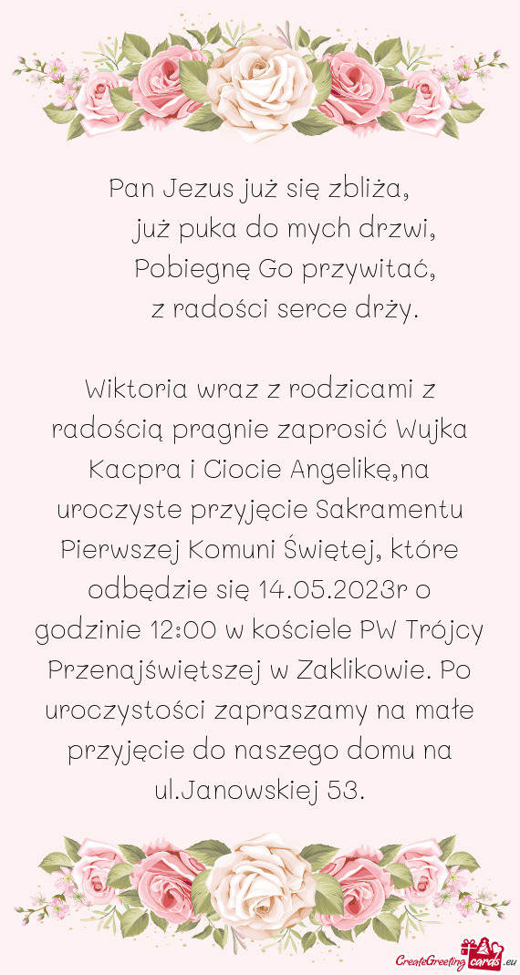 Pan Jezus już się zbliża