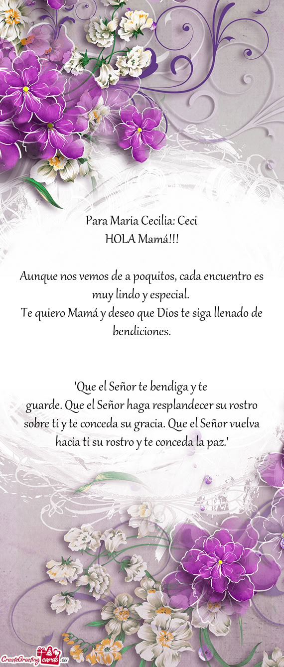 Para Maria Cecilia: Ceci