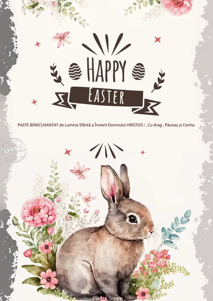 PASTE BINECUVANTAT de Lumina Sfântă a Învierii Domnului HRISTOS ! , Cu drag , Păunaș și Corina