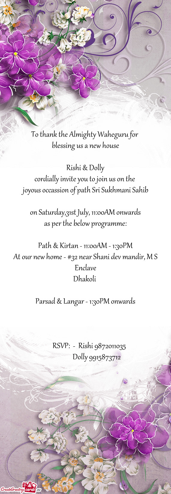 Path & Kirtan - 11:00AM - 1:30PM