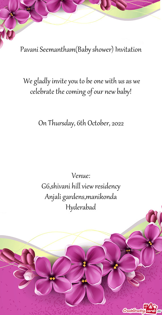 Pavani Seemantham(Baby shower) Invitation