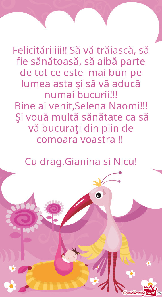 Pe lumea asta şi să vă aducă numai bucurii