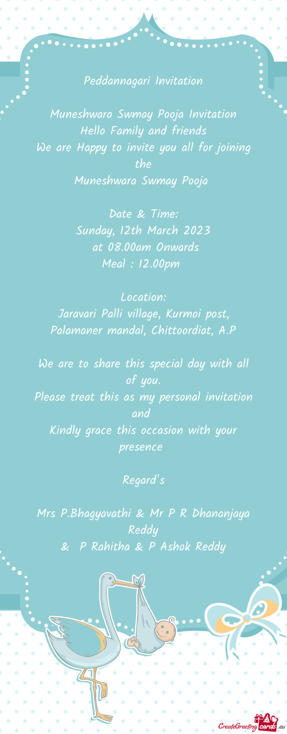 Peddannagari Invitation