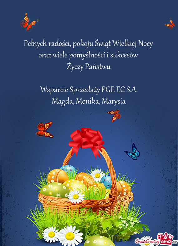 Pełnych radości, pokoju Świąt Wielkiej Nocy