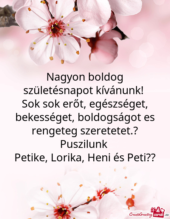 Petike, Lorika, Heni és Peti