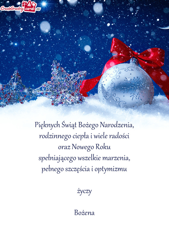 Pięknych Świąt Bożego Narodzenia