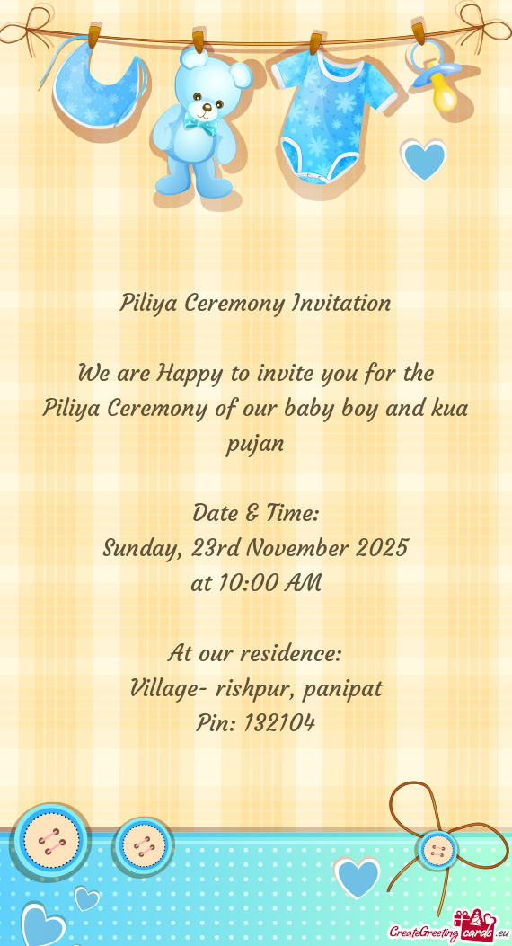 Piliya Ceremony of our baby boy and kua pujan