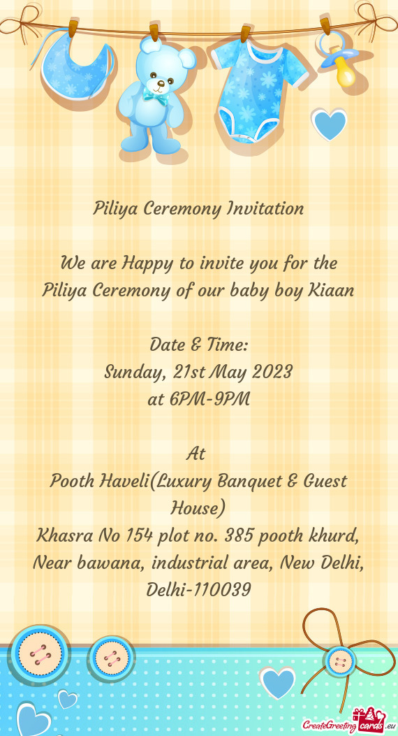 Piliya Ceremony of our baby boy Kiaan