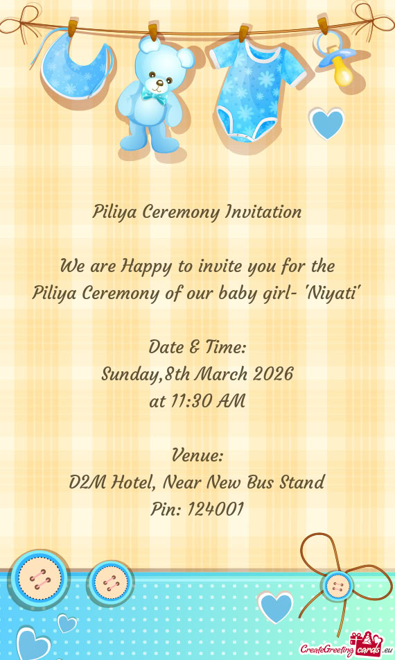 Piliya Ceremony of our baby girl- "Niyati"