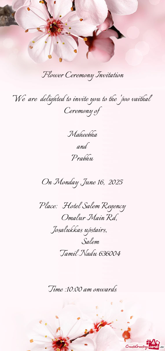 Place: Hotel Salem Regency