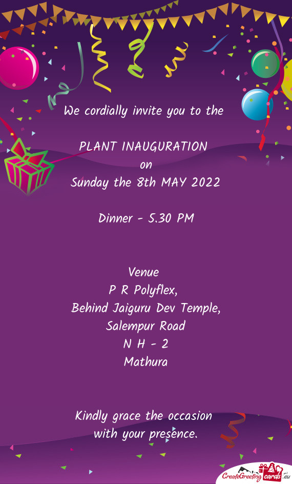 PLANT INAUGURATION