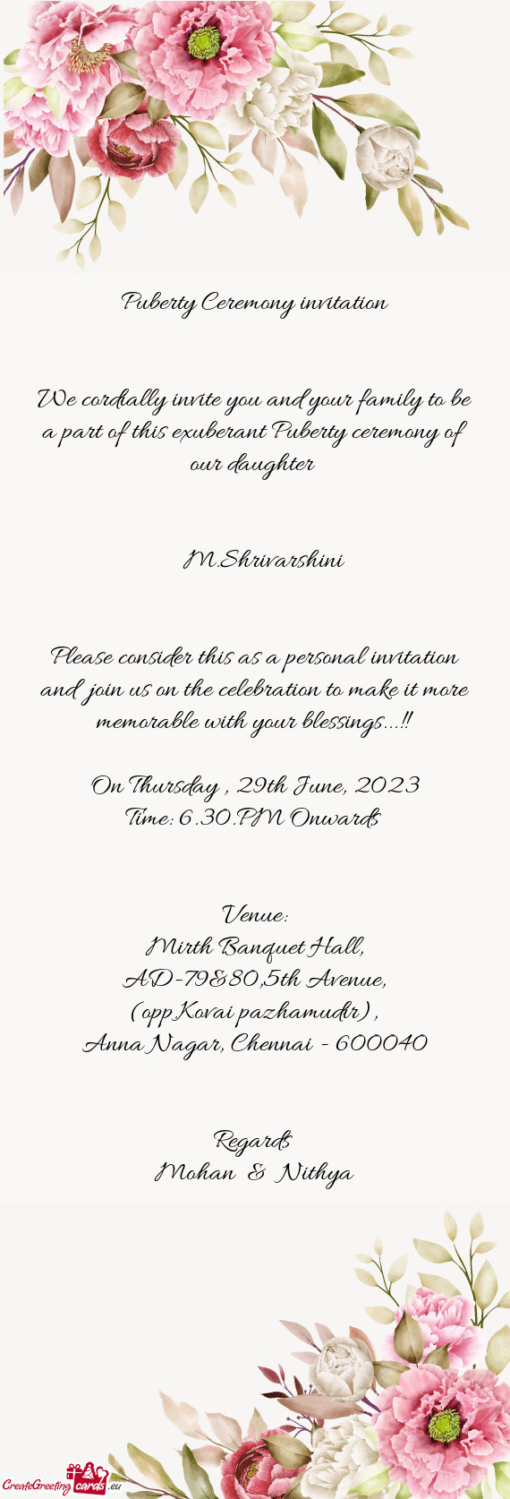 Please consider this as a personal invitation and join us on the celebration to make it more memora