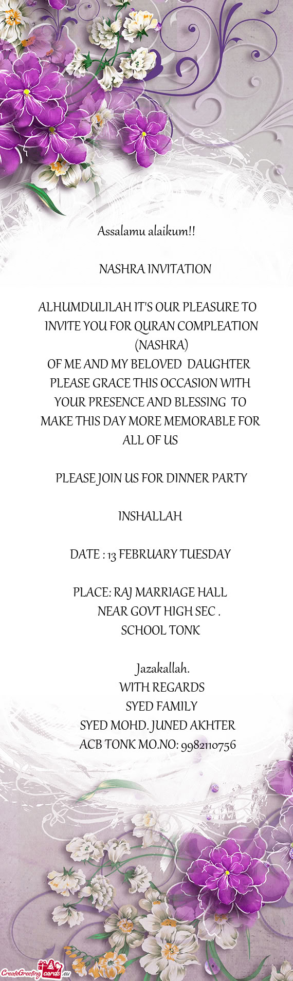 PLEASE GRACE THIS OCCASION WITH