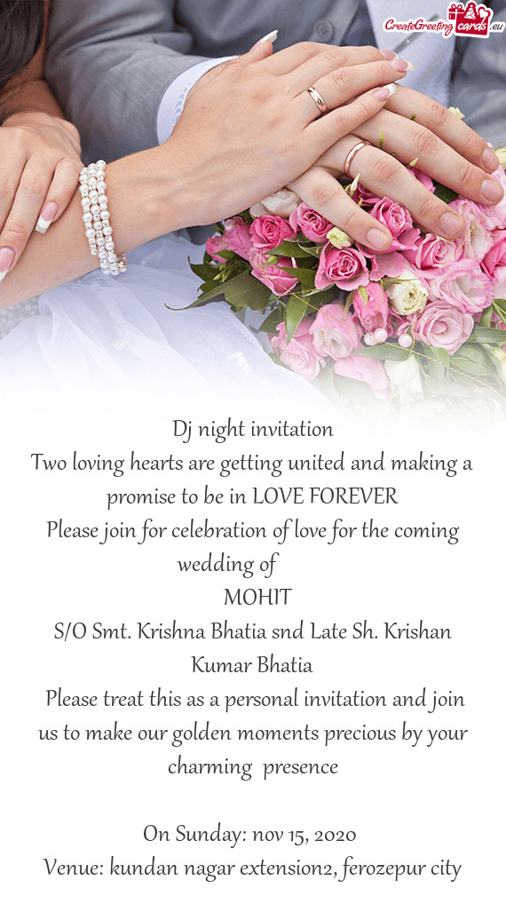 Please join for celebration of love for the coming wedding of