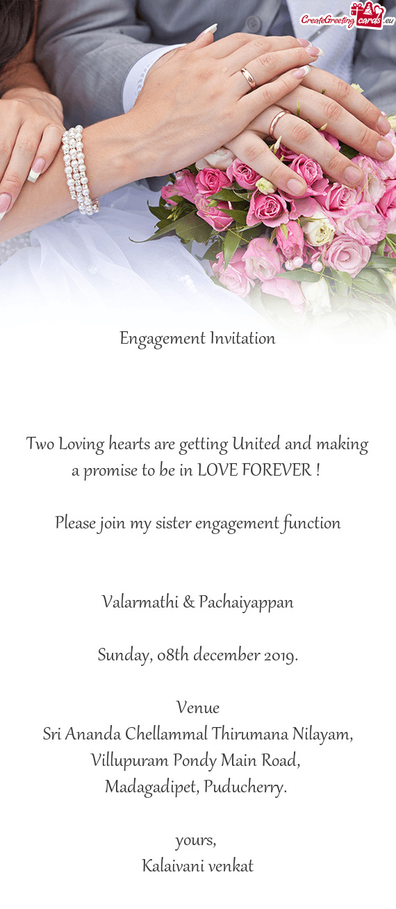 Please join my sister engagement function